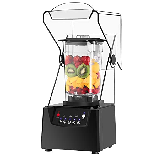 Mixer-Smoothie-Maschine, Geräuschreduzierung, 2200 W, 2-Liter-Mixer und Smoothie-Maker, Lebensmittelmixer, 2,5-mm-Klingen-Eiszerkleinerer mit Abdeckung, geräuschlos, gebrochene Wand-Kochmaschine
