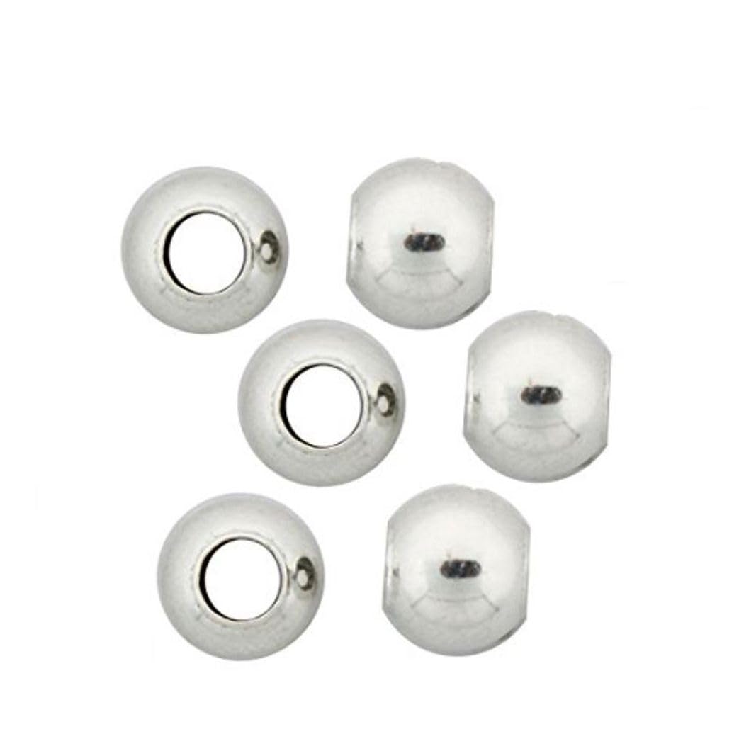 500pcs 4mm (0.16 Inch) Small Tiny Smooth Silver Loose Round Spacer Beads (Hole 2mm) for DIY Craft Jewelry Making CF88-4