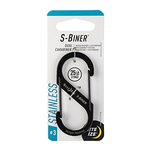 Nite Ize Men's S-Biner Dual Stainless Steel Carabiner, Black, Size 3 Cover