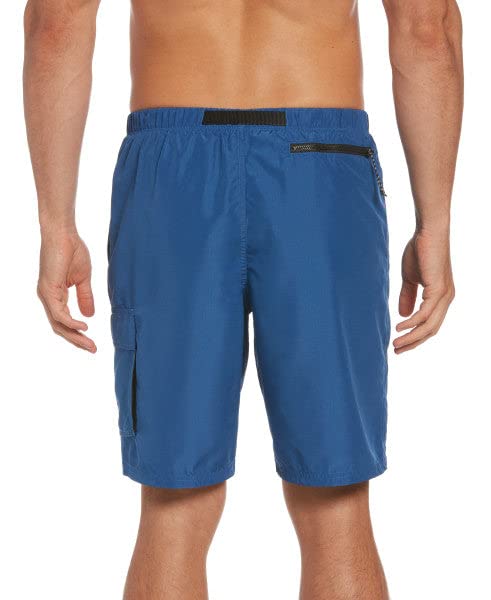 Nike Swim Men's Belted Packable 9 Inch Volley Shorts Dk Marina Blue Medium/Dk Marina Blue2