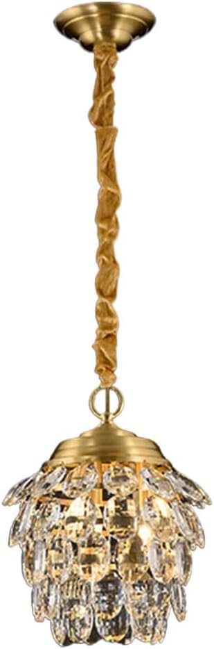 Lustre en cristal pour îlot de cuisine et luminaire suspendu doré de chambre