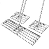 Lawn Leveling Rake(3 Packs) Yard Leveling Rake Suit,Heavy Duty Effort Saving Lawn Level Tool,36'x10'x75' Heavy-Duty All Stainless Steel Lawn Leveler（1 Pack,15'x10'x 50'Lawn Leveler Tool（2Packs）