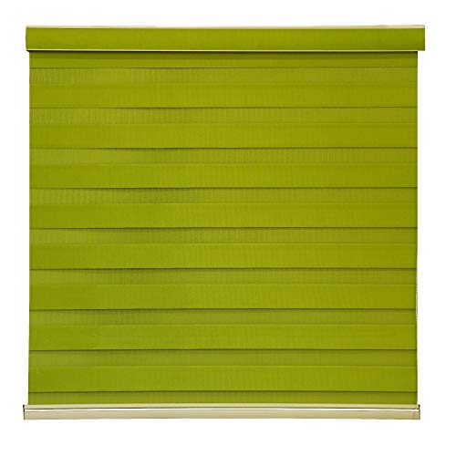 Image of Zebra Blind for Windows Dual Layer Zebra Roller Shades Light Filtering Sheer Window Treatments Privacy Light Control for Day and Night, Color Green, W148XH160CM