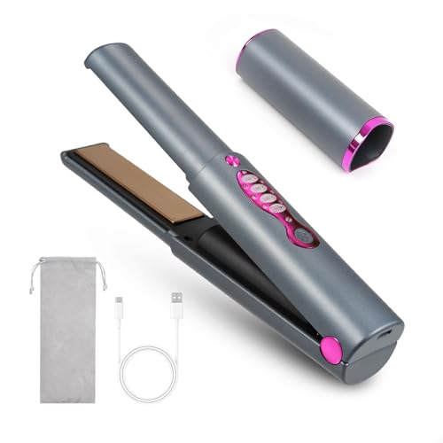 Layhou Portable Wireless Rechargeable Hair Straightening Iron Curling Iron