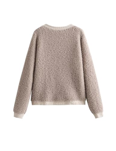 Perbai Womens Fuzzy Fleece Jacket Button Down Shacket Casual Sherpa Coat Warm Outwear2