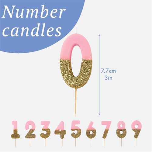 8. Bild von Talking Tables Premium-Qualität Rosa Zahlenkerze Nummer 5 Fünf Geburtstagskerze Geburtstag Tortenaufsatz Dekoration, Wachs, Glitzer, Höhe 8 cm funkelnd schön
