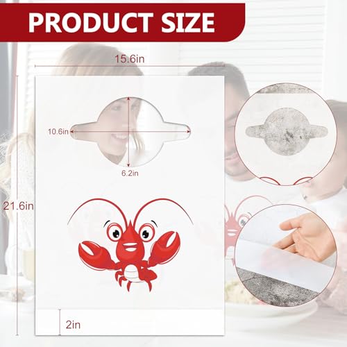 Nonley Disposable Adult Lobster Bibs for Seafood Boil Parties and Restaurants