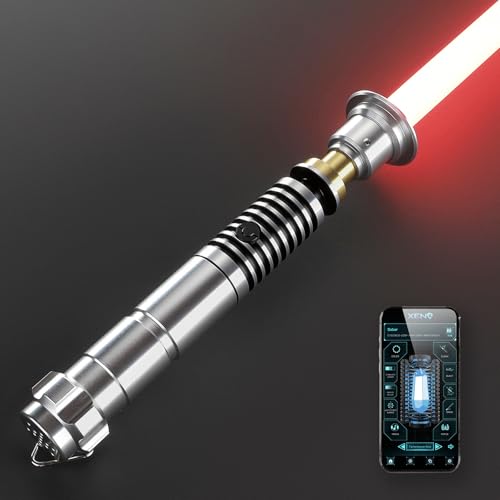 DAMIENSABER Xenopixel V3 Motion Control Light Saber 34 Sound Fonts Smooth Swing Light Sabers Dueling Light Saber with Infinite Color Changing Saber for Adults Metal Hilt Rechargeable Pogo Core