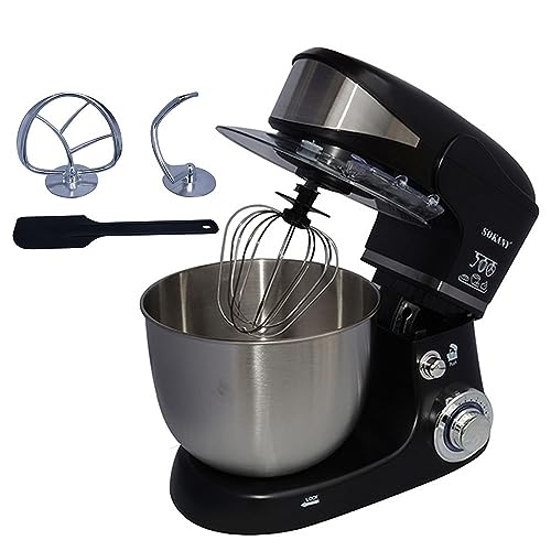 Electric Stand Mixers for Baking Food Mixer with 5L Stainless Steel Bowl 6 Speed Settings Includes Splash Guard,Dough Hook,Beater Whisk for Kitchen Baking Cake,Batter,Bread,Desserts 1000W