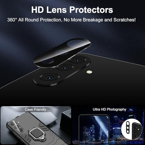 Image of QsmQam Pack of 3 Tempered Glass Screen Protectors for Samsung Galaxy A36 5G and 3 Camera Protection, 9H Hardness Screen Protector, HD Screen Protector Film, Anti-Scratch, Bubble-Free