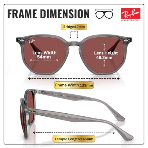 Image of Ray-Ban RB4306 Square-Round Shape Sunglasses with Official Eyewear Kit