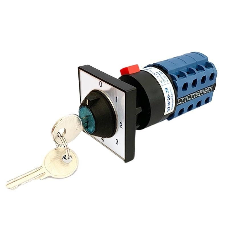 Interruptor de leva giratorio con selector 5 posiciones, 16 terminales, 4 polos, llave, 20 A, 660 V, SZW26/LW26-20/0-4.4Y Controls Switches