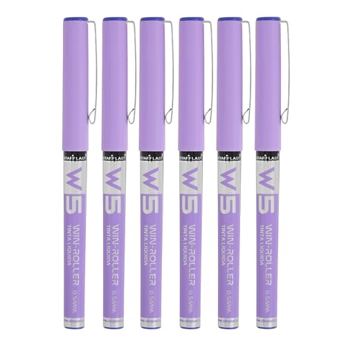 Starplast 6 penne inchiostro liquido - Pigmento professionale, lunga durata, punta fine 0,5 mm per scrivere - LILA