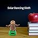 Sloth Solar Dancing Figures, Solar Powered Shaking Hand Doll Toys for Car Dashboard Decoration, Desk or Windowsill Decor (A-Brown)