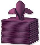 Cieltown Polyester Cloth Napkins 1-Dozen, Solid Washable Fabric Napkins Set of 12, Perfect for Weddi
