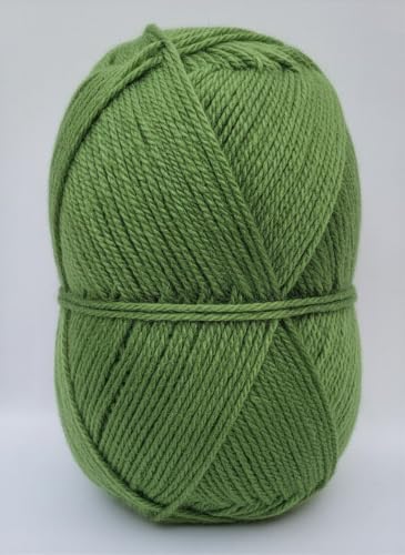 Image of Vardhman BigBoss Knitting Yarn - 200g Ball, 575m, 84% Acrylic + 16% Nylon, 3-Ply DK Weight, Soft & Durable Wool for Knitting, Craft, babywear, blanket, winter wear; threads for crochet hook needle - Boss-03 - Arcadian Green
