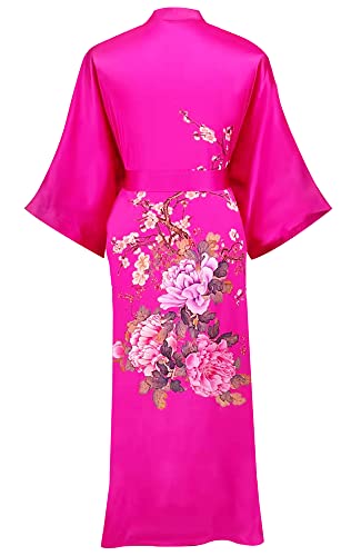 Kwedhonjh-Womens-Classic-100-Silk-Kimono-Robe-BathrobePrinted-Pattern