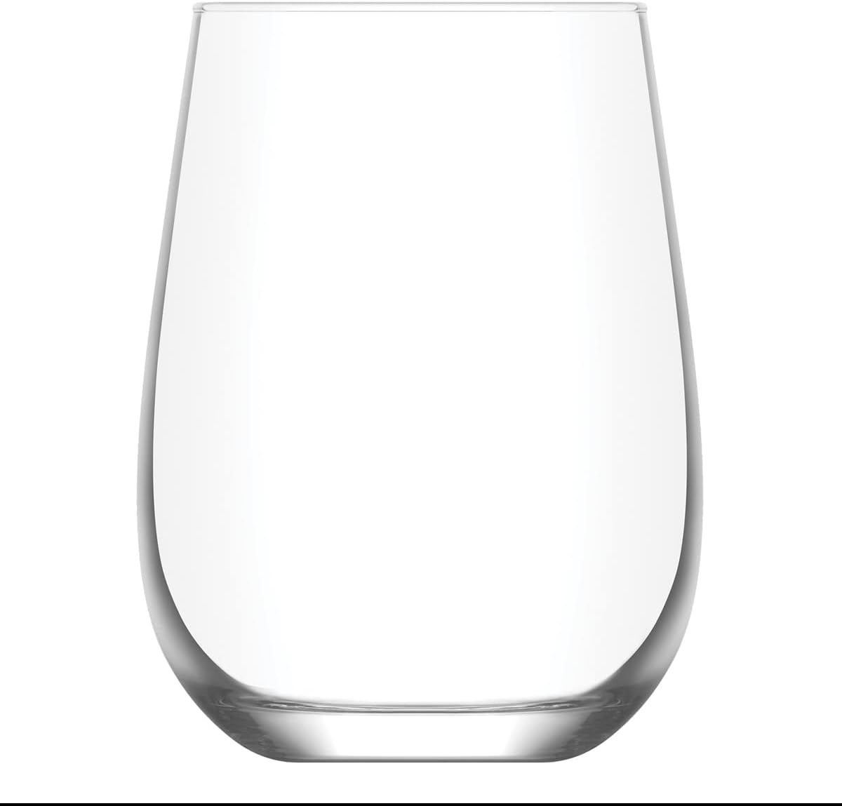 LAV Stemless Modern Glass Set | Smoothie Cups, Water Tumblers, Iced Coffee Glasses | 6 Pcs | 20 oz