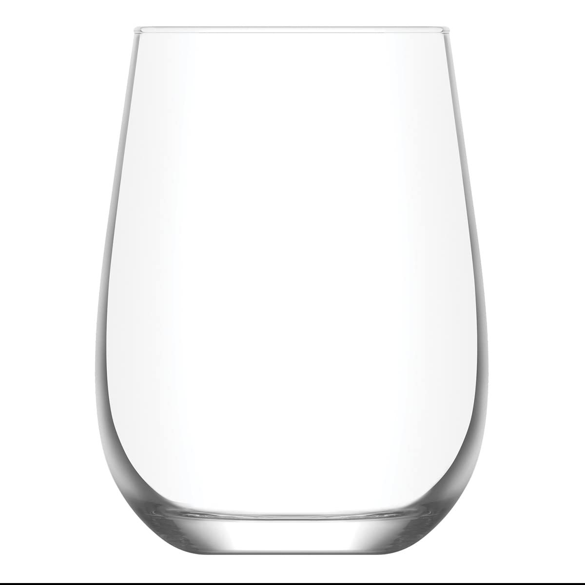 LAV Stemless Modern Glass Set | Smoothie Cups, Water Tumblers, Iced Coffee Glasses | 6 Pcs | 20 oz