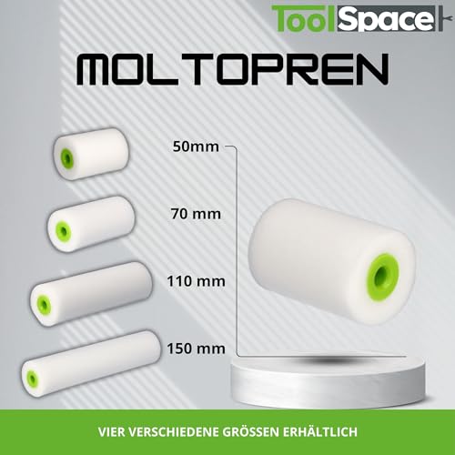 ToolSpace 10x Lackierwalze 5 cm Farbroller Klein Lackierrolle Lösemittelbeständig Lackrolle Schaumwalze Fein für Lack Schaumstoffwalze Schaumstoffrolle Farbwalzen zum Lackieren Möbel Holz Glas Keramik