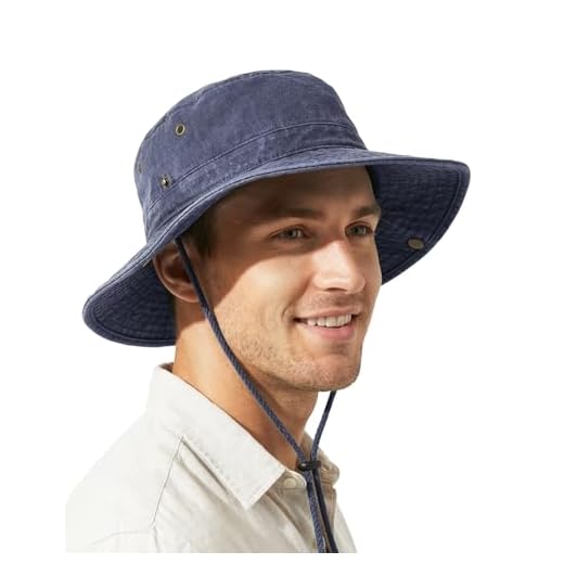 Zylioo XXL Sun Hats for Men Big Heads,Large UPF50+ Wide Brim Safari Boonie Hat,Oversized Bush Hat for Outdoor Hiking Climbing Fishing Navy Blue
