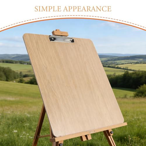 Tablero de dibujo portátil de madera beige resistente con ángulos ajustables 4