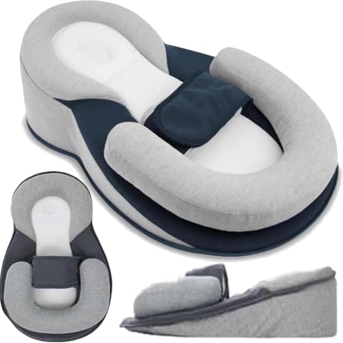 Image of Baby Bed Acid Reflux with Strap, 2025 New Baby Pillow for Comfortable & Feeding Support