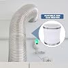PATIKIL Duct Adapter Round to Oval, Oval Recessed Dryer Vent Hose Connector Adapter with Stainless Steel Clamp for Air Exhaust Ventilation System, White