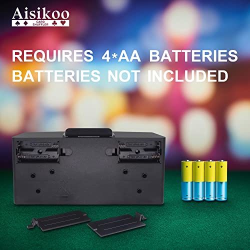 Aisikoo Card Shuffler 4 Deck Automatic, Battery Operated Electric Shuffling Machine, For Playing Cards, Family Party Poker, Uno #TOP7