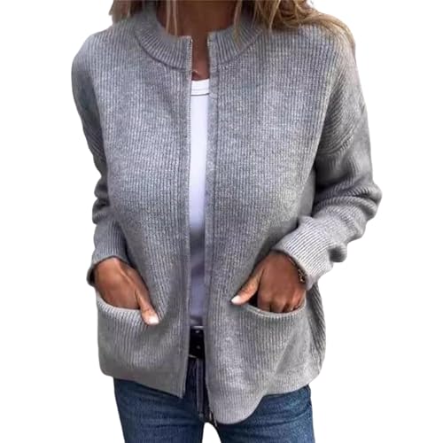 Knitted Coat,Women Knitted Crop Cardigan, Women's 2024 Fall Long Sleeve Crewneck Cropped Cardigan Sweaters
