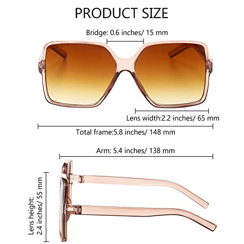 Frienda 3 Pairs Oversized Square Sunglasses for Women Big Large Wide Vintage Shades for Men Unisex2