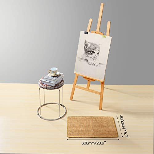 LSAIFATER Kratzmatte für Katzen, natürliche Sisalmatte, schützt Teppiche und Sofas (60x40cm, Braun) - 2