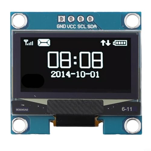 Image of Caswynlife 1.3 Inch Display Module 128x64 I2C Screen Board SH1106 Driver High Contrast Self-Illuminating For DIY Electronics Smart Devices White Or Blue Text(White)
