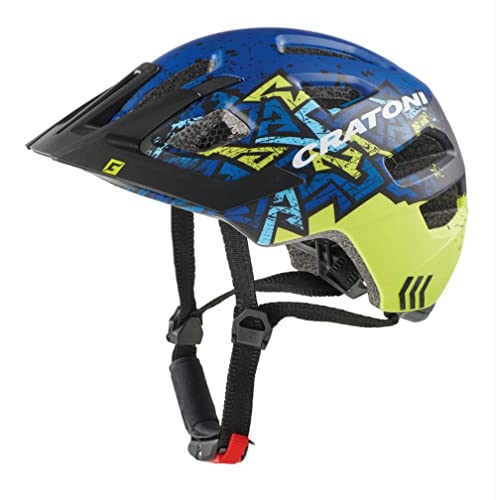 Cratoni Maxster Pro wild Jugendhelm mit Rücklicht Fahrradhelm Allround Kinderhelm (wildes blau, S/M (51-56 cm))