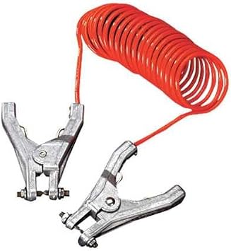Coiled Grounding Wire, Clamp, 10 ft.