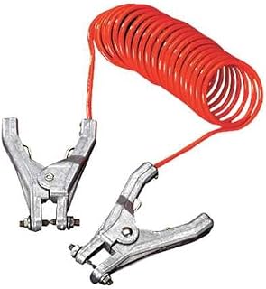 Coiled Grounding Wire, Clamp, 10 ft.