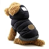 SELMAI Fleece Dog Hoodie Winter Coat for Small Boy Dog Cat Puppy Cotton Hooded Jacket Chihuahua Clothes Blue M
