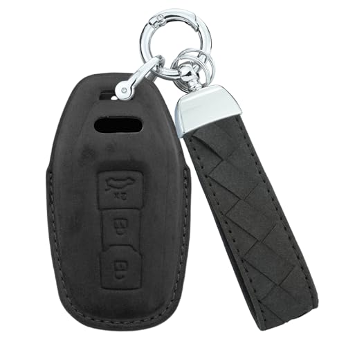 Coque de clé de voiture Audi Q6 SQ6 en daim noir pour remplacer boîtier usé