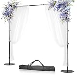 EMART Backdrop Stand 7x10ft Adjustable Photo Background Stand Kit Pipe and Drape Backdrop Frame with Heavy Duty Metal Base Water Bag for Wedding Party Birthday Decorations Photography - Black