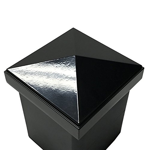 4" x 4" Aluminium Pyramid Post Cap for Metal Posts - Pressure Fit - Black