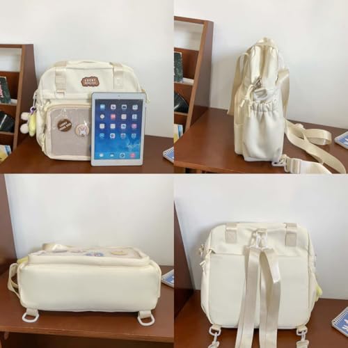 Teclado Kawaii Messenger Bag with Cute Accessories Nylon Casual Crossbody Bag with Pendants Shoulder Bag Travel Daypacks4