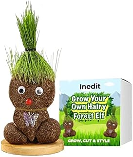 Grow Your Own Kits - Grow Your Own Hairy Forest Elf - Perfect Cute and Funny Gift for Men Women Kids - Fresh Grass Plant for Home and Garden Decoration