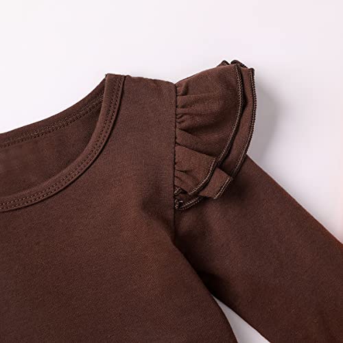 Kids Baby Girl Thanksgiving Outfit Ruffle Sleeve Shirt Blouse +Turkey Suspender Skirts Dresses for Toddler Girls3