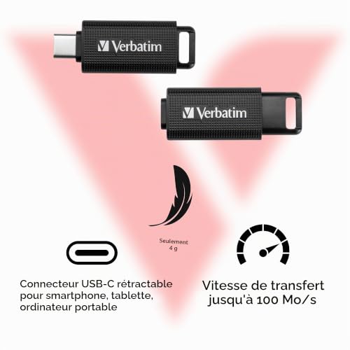 USB Drive 3.2 Gen 1 128 Go Retractable USB-C