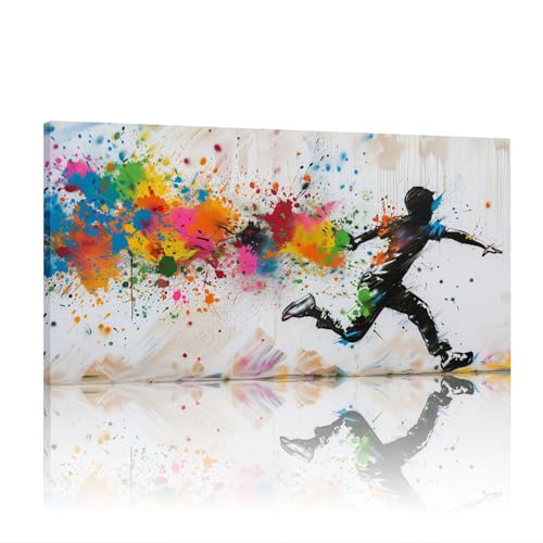 Wandkunst Banksy graffiti abstrait grand format décoration murale toile moderne 50x100