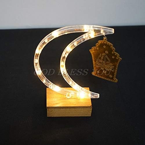 DIY Moon LED Eid Mubarak Ramadan Element Lamp Light Creative Crafts Ornament Home