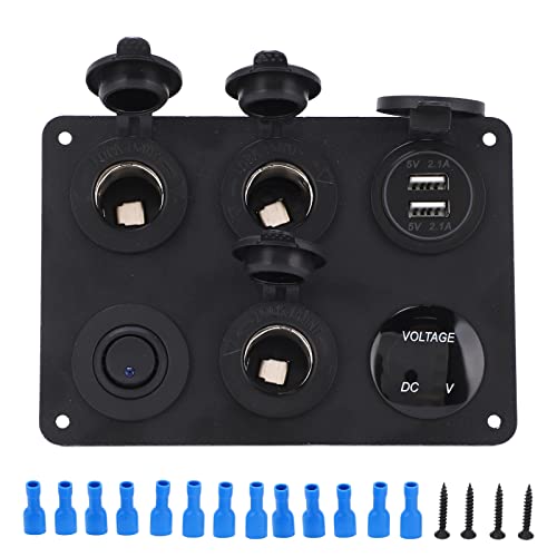 Panel de interruptor de 6 bandas impermeable para salpicaderos de coches y barcos 6