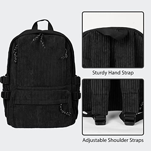 Karva Corduroy Backpack Unisex Lightweight Daypack Backpacks Travel Bag For Men Women #TOP4