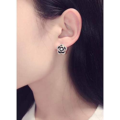 Rhinestone Crystal Flower Stud Earrings for Women3
