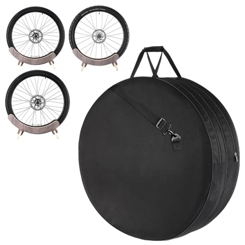 自転車ホイールバッグ - 自転車ホイール収納バッグ、パッド入りサイクリングホイールケース | 自転車ホイールバッグ旅行に便利なハンドル付き内部 Pe ボード保護、ロードバイクやマウンテンバイク用の頑丈な自転車ホイールプロテクター